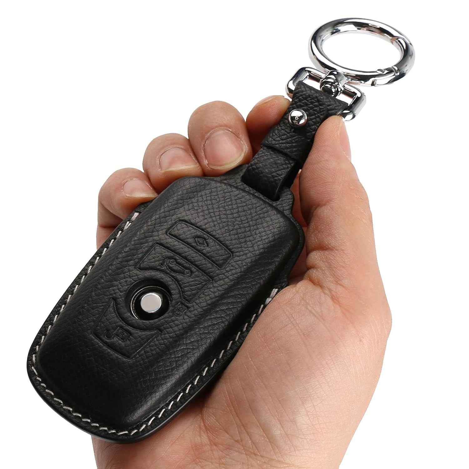 Capa para chave de couro genuíno BMW com chaveiro para BMW 1 3 4 5 6 7Series X3 X4 X5 X6 M5 M6 3GT 5GT
