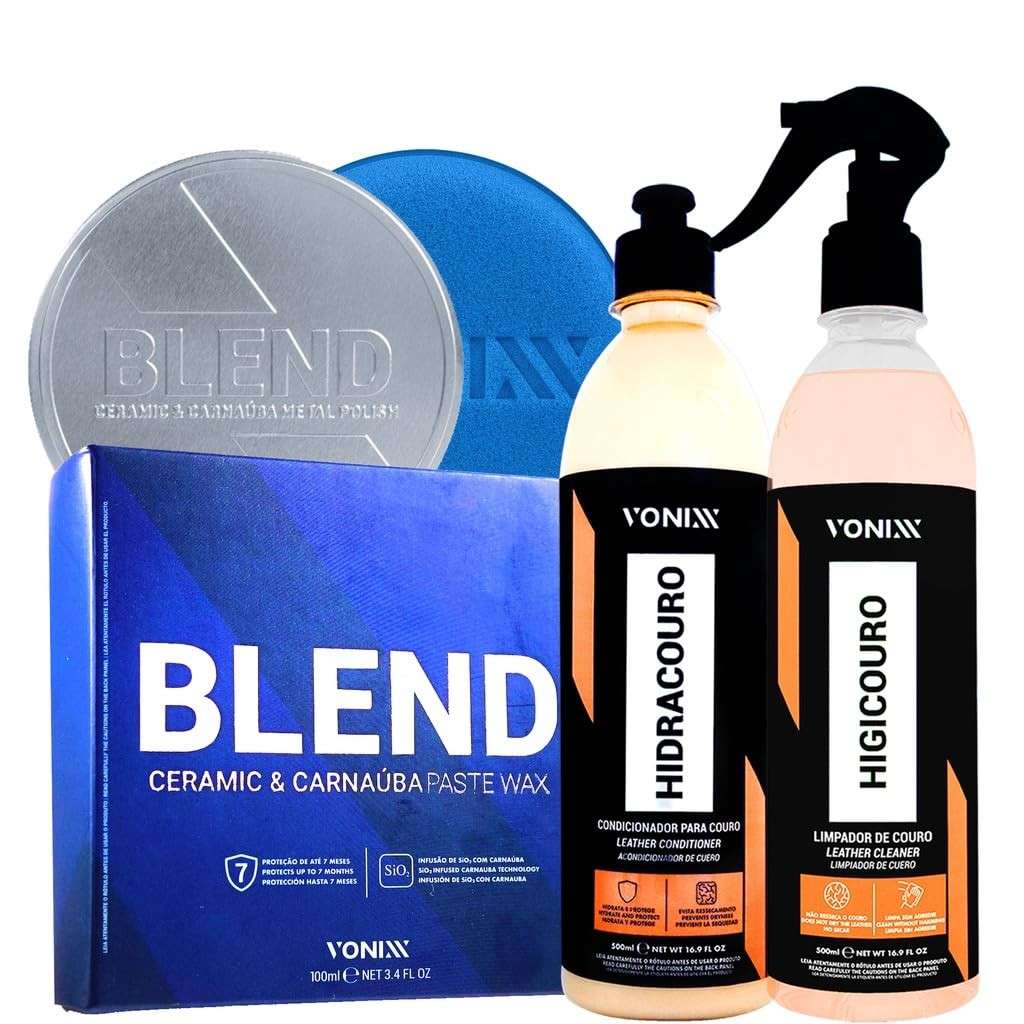 Kit Completo Vonixx: Higicouro 500ml, Hidracouro 500ml e Blend Pasta 100ml para Couro Impecável