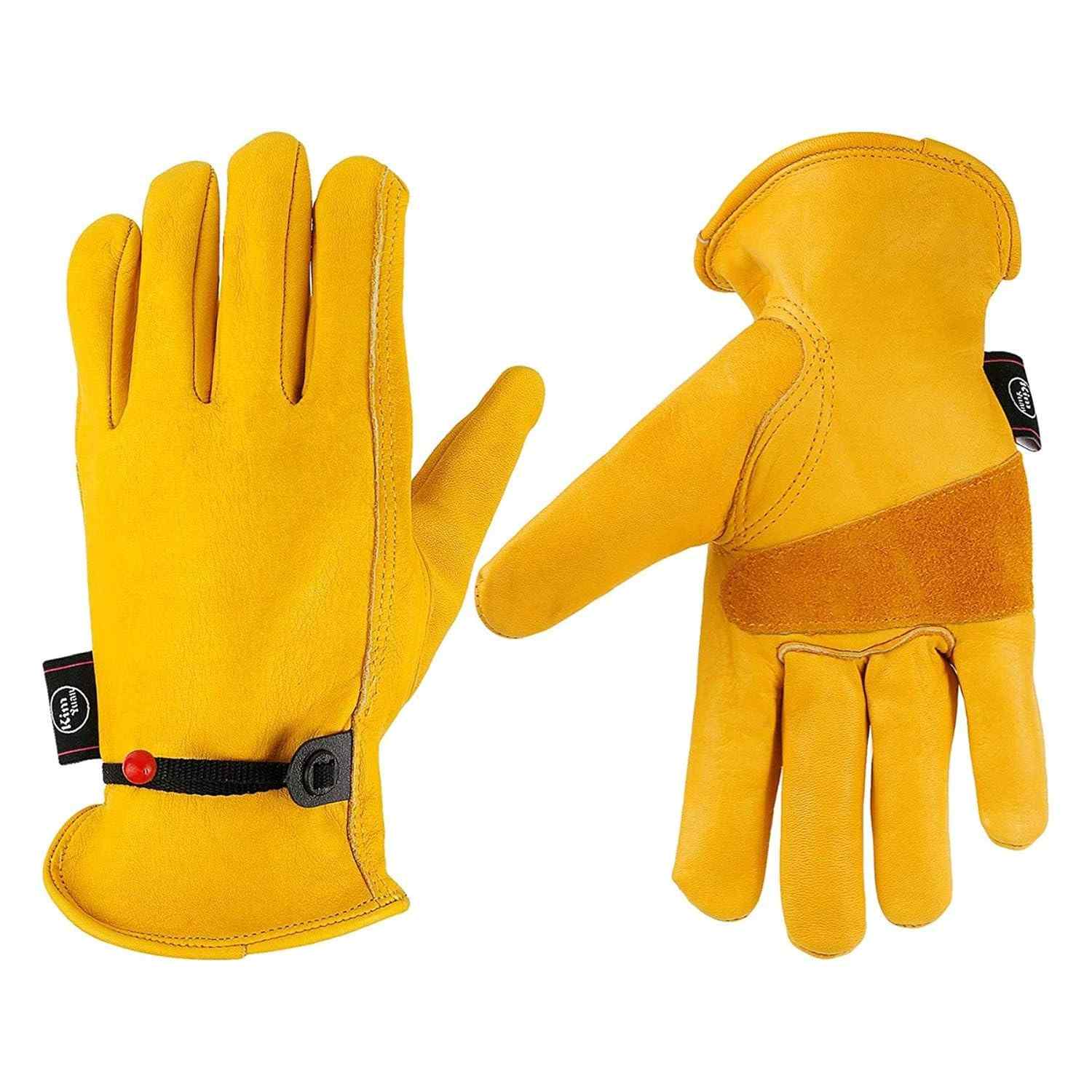 Luvas de Couro KIM YUAN Premium: Proteção e Conforto para Trabalho Pesado, Jardinagem e Moto (XXL)