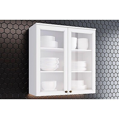 Cozinha Americana 80cm: Armário Henn com Vidro
