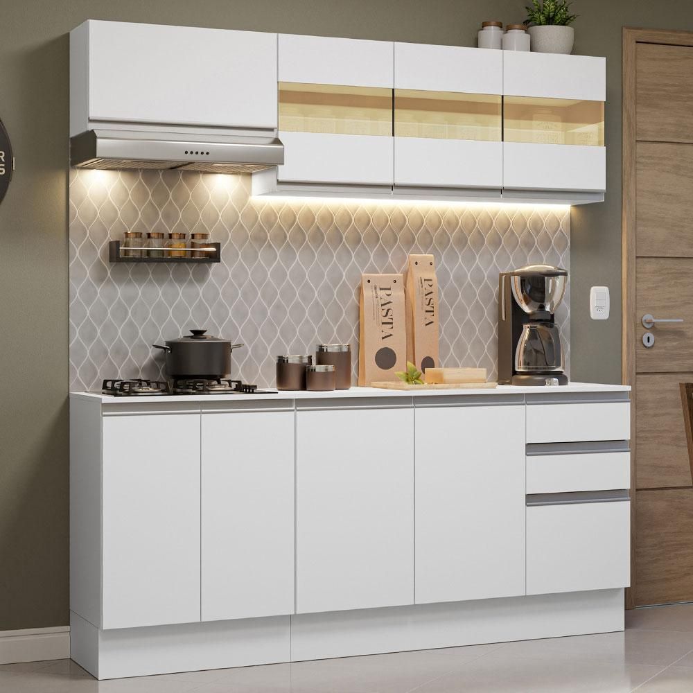 Cozinha Compacta 180cm Branco Madesa Smart: Seu Sonho!