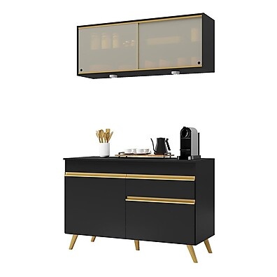 Cozinha Compacta 2 Peças com LED – Design Moderno e Espaço Otimizado
