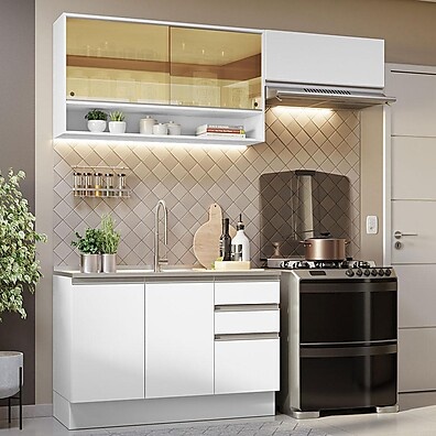 Cozinha Compacta 200cm Glamy Madesa: Praticidade!