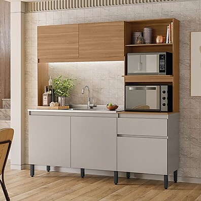 Cozinha Compacta Amaranto: 5 Portas + 1 Gaveta