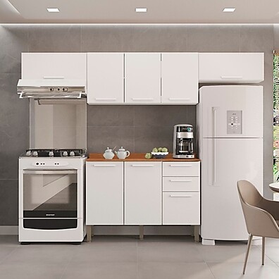 Cozinha Compacta Bella: 8 Portas e 2 Gavetas