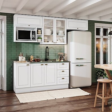 Cozinha Compacta Emily 6 Peças Branco HP – Espaço e Estilo