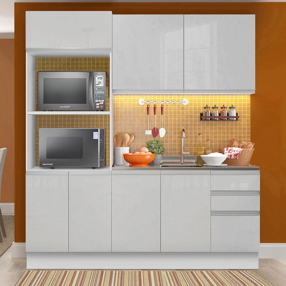 Cozinha Compacta Madesa Acordes: Branco Brilho!