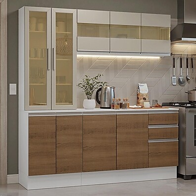 Cozinha Compacta Madesa Smart 180cm: Elegância em MDF para Pequenos Espaços