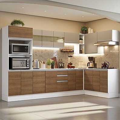 Cozinha Compacta Madesa Smart: Canto, MDF e Estilo!