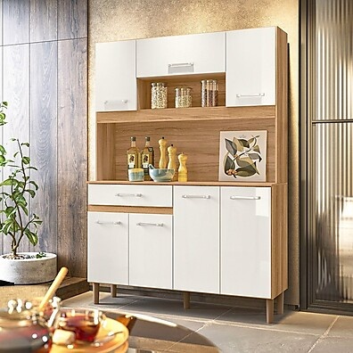 Cozinha Compacta Magazin: 7 Portas e 1 Gaveta