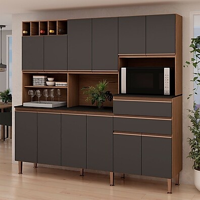 Cozinha Compacta Malbec Prime: 12 Portas e 2 Gavetas