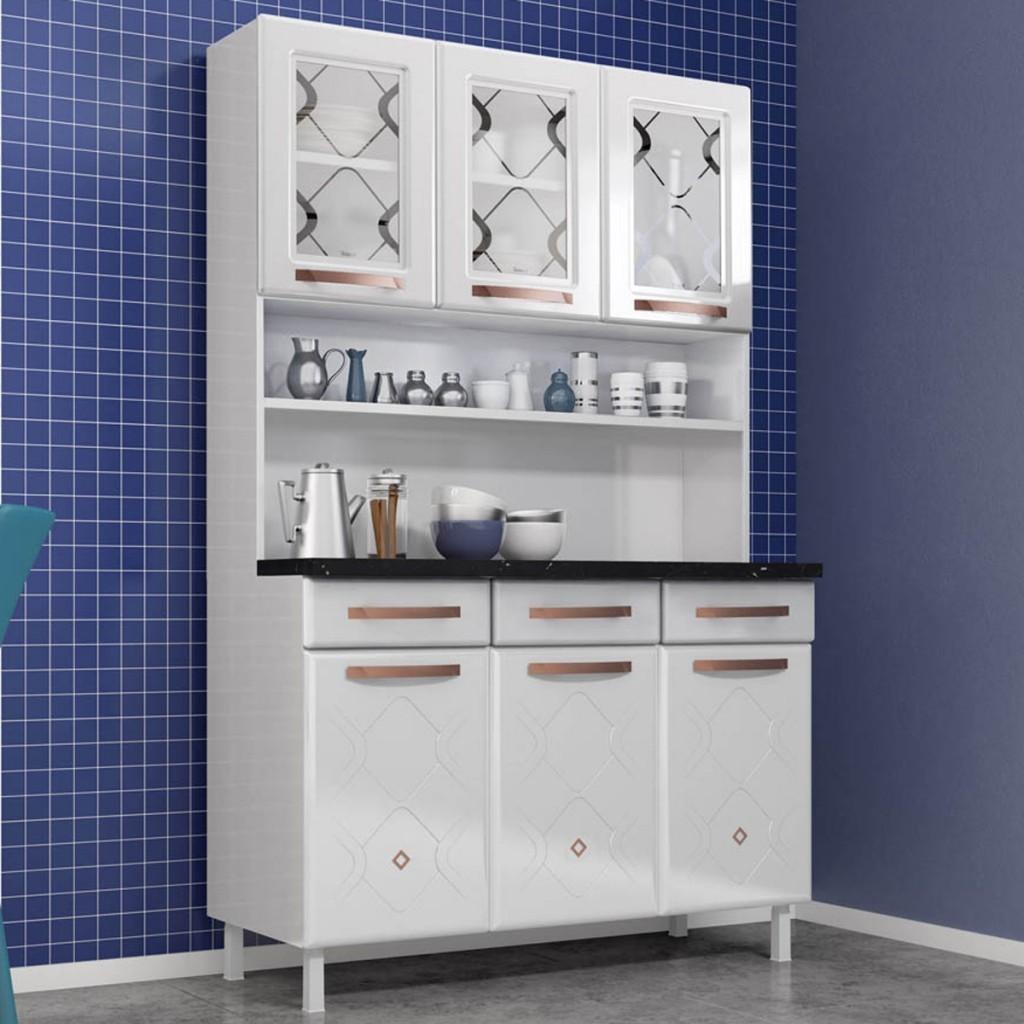 Cozinha Compacta Mirage New: 6 Portas e 3 Gavetas
