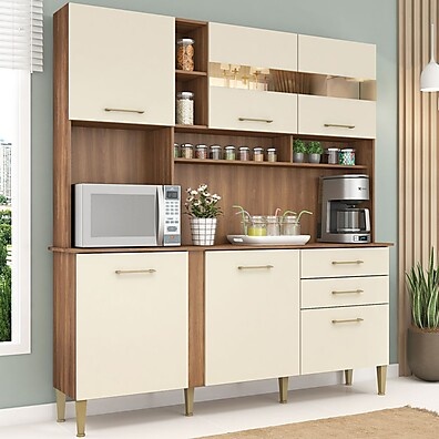Cozinha Compacta Nicole: 6 Portas e 2 Gavetas