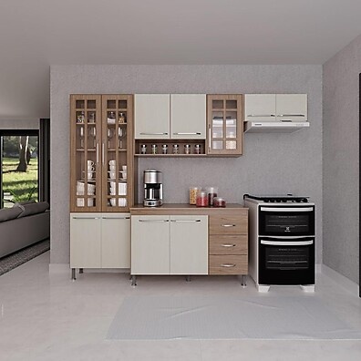 Cozinha Compacta Paris: 260cm, 11 Portas!