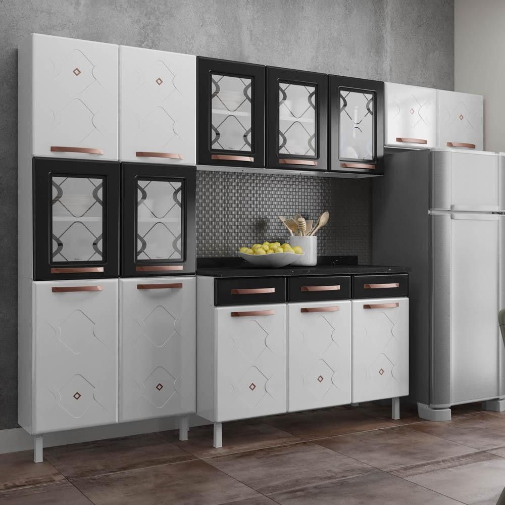 Cozinha Compacta Regina: Aço, Elegância e Organização
