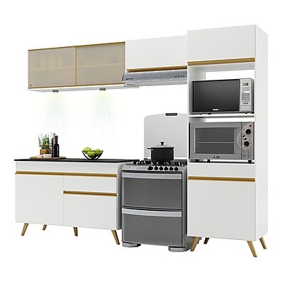 Cozinha Compacta Veneza: 4 Peças + LED!
