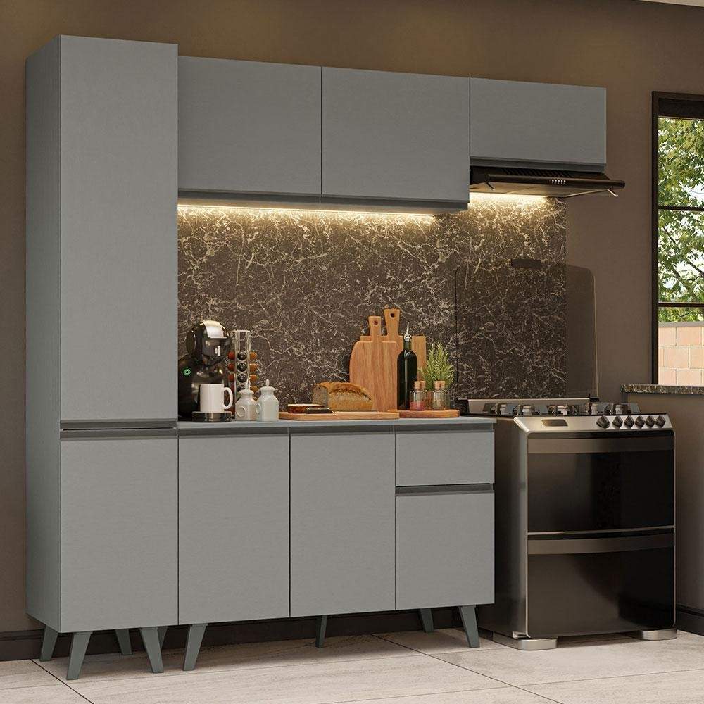 Cozinha Completa 220cm Cinza Nice Madesa