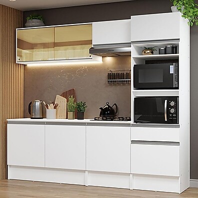 Cozinha Completa 240cm Madesa: Seu Sonho Branco!