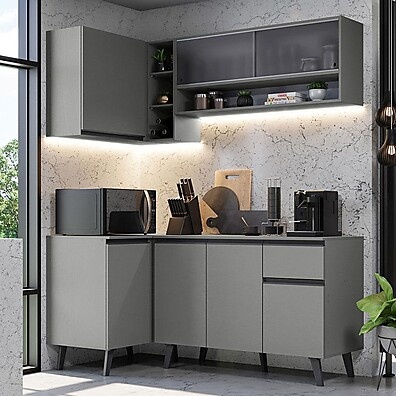 Cozinha Completa 265cm Cinza Nice Madesa: Seu Novo Canto!