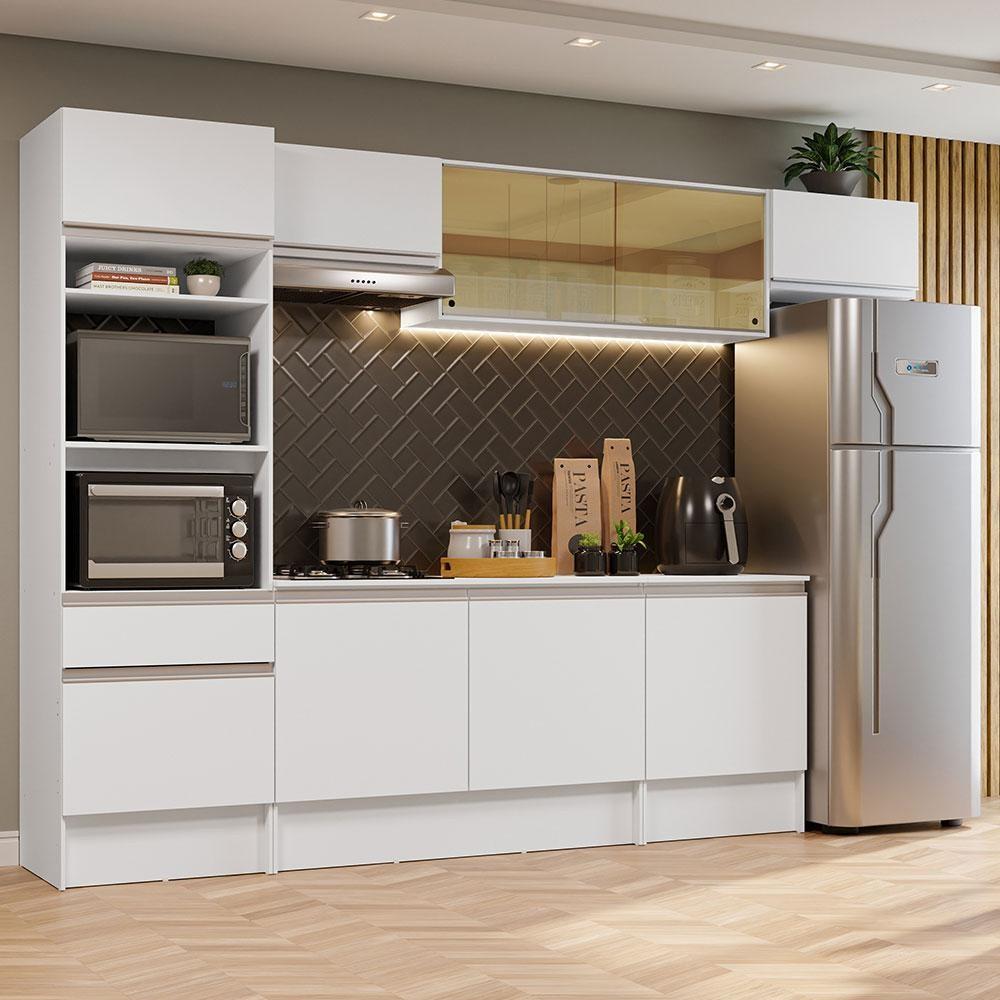 Cozinha Completa 300cm Madesa: Seu Sonho Branco!