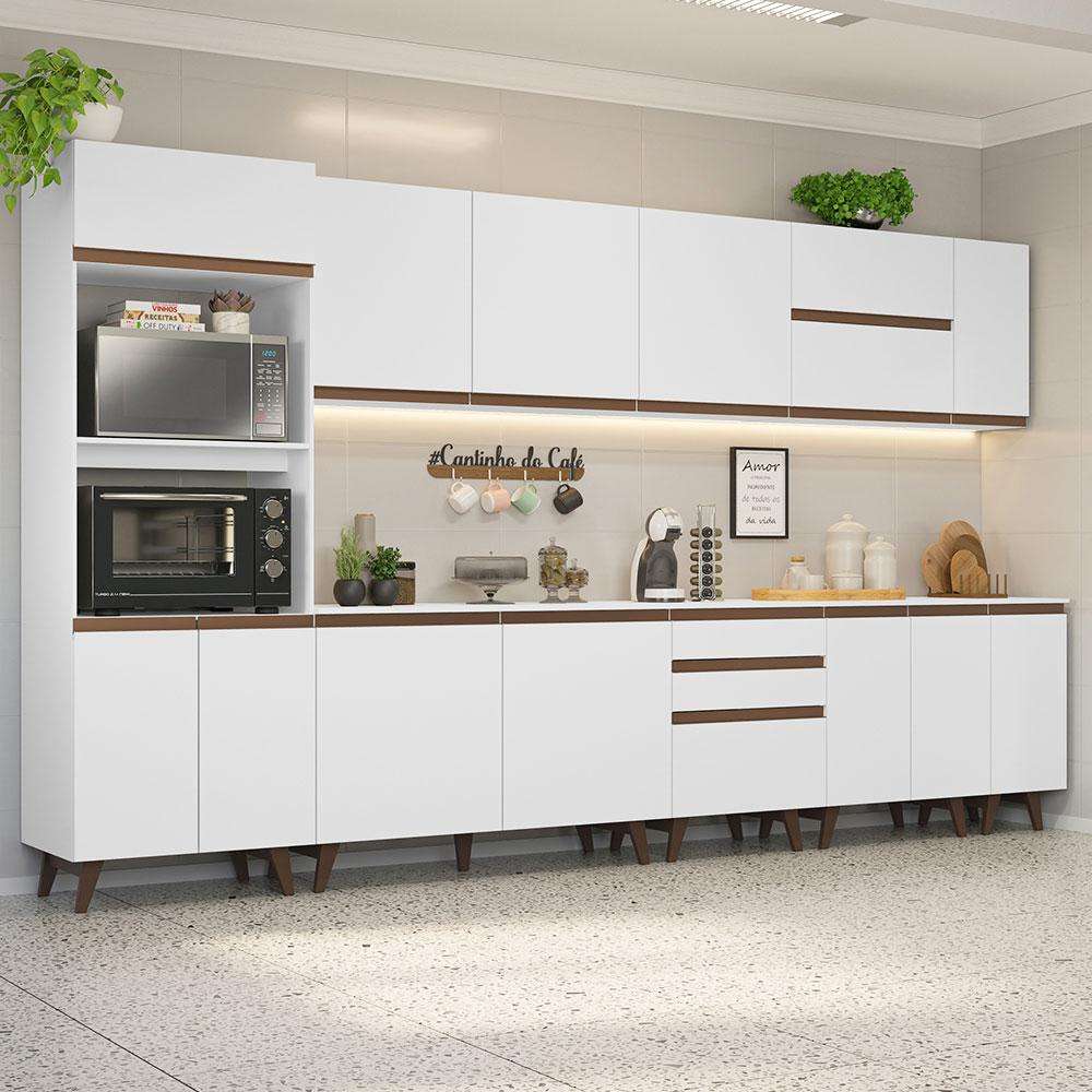 Cozinha Completa 355cm Reims: Seu Sonho Branco!