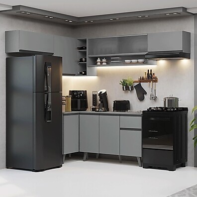 Cozinha Completa 405cm Cinza Nice Madesa