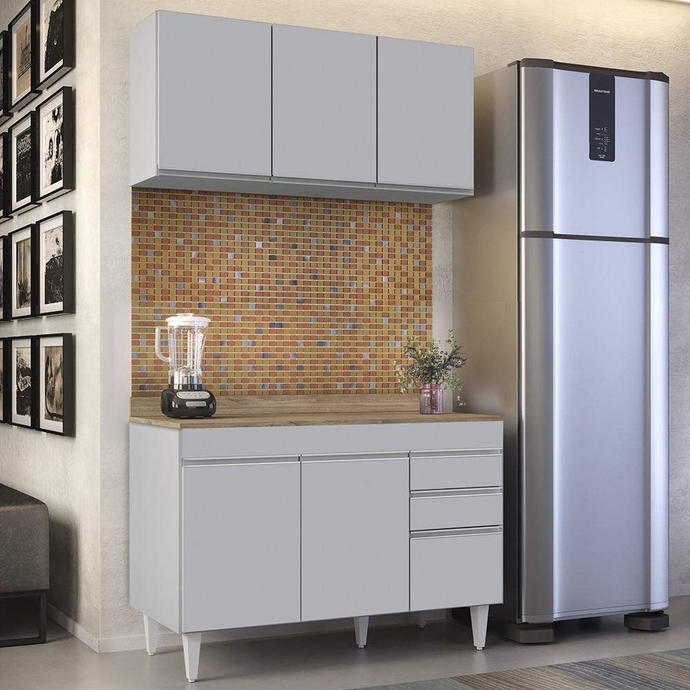Cozinha Completa Aéreo e Balcão 120cm