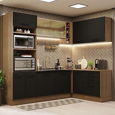 Cozinha Completa Madesa Agata 399001 – Rustic/Preto