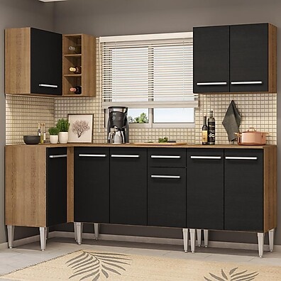 Cozinha de Canto Madesa Emilly: Open, Completa e Compacta!