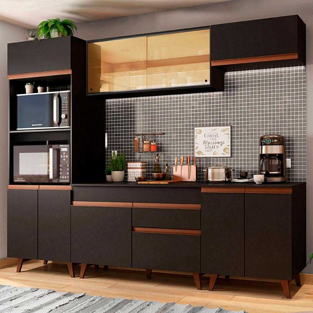 Cozinha Madesa Reims 260002: Preto e Sofisticação
