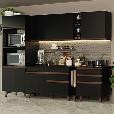 Cozinha Madesa Reims 270002: Preto e Sofisticação
