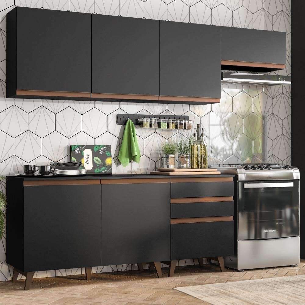 Cozinha Madesa Reims: Design e Praticidade em Preto