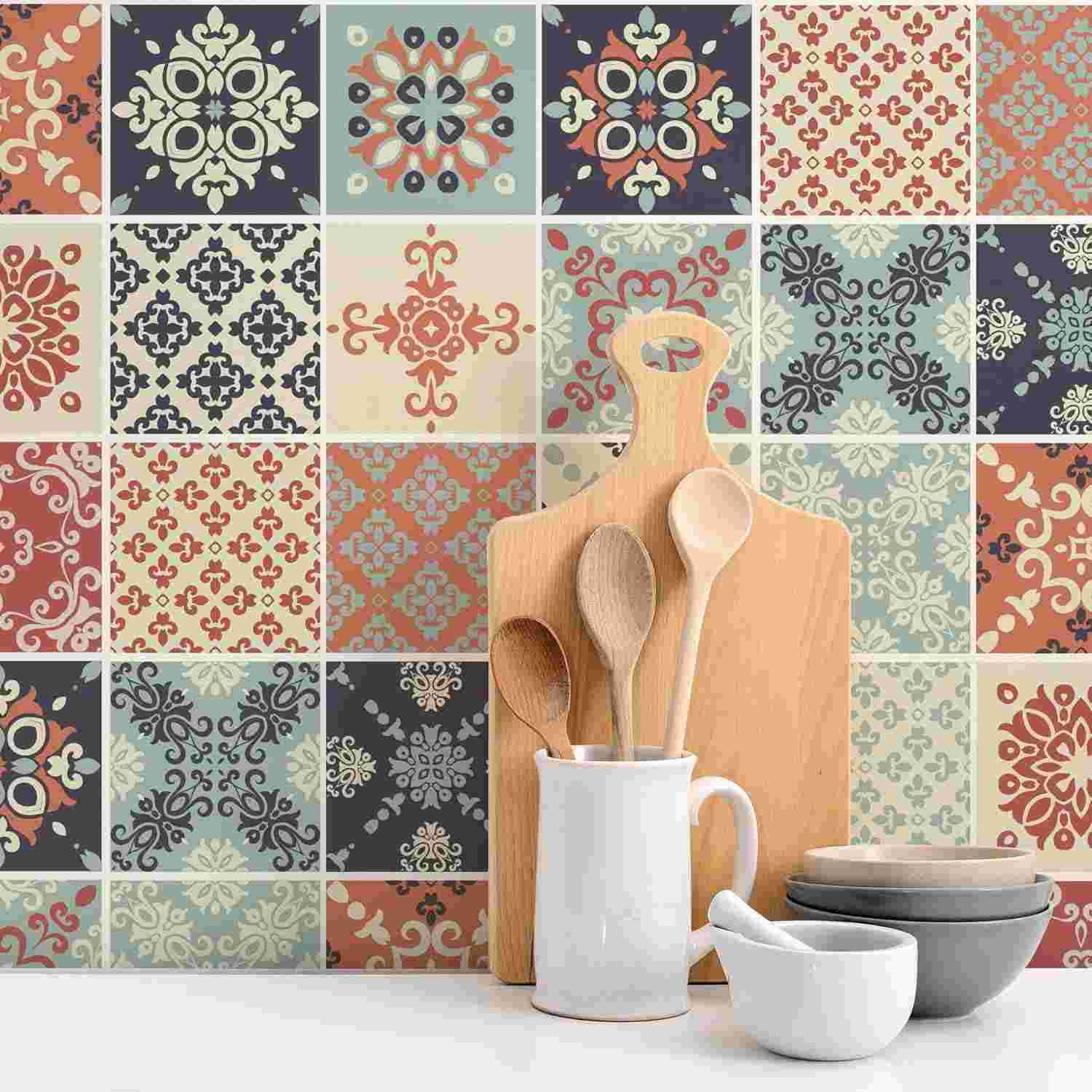 Adesivo de Azulejo para Cozinha Cerâmico 15x15cm - 36 Unidades | Reforma Fácil e Moderna