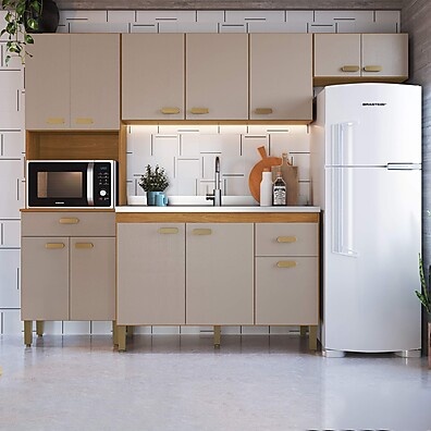 Cozinha Modulada Mariana: 240cm de Praticidade!
