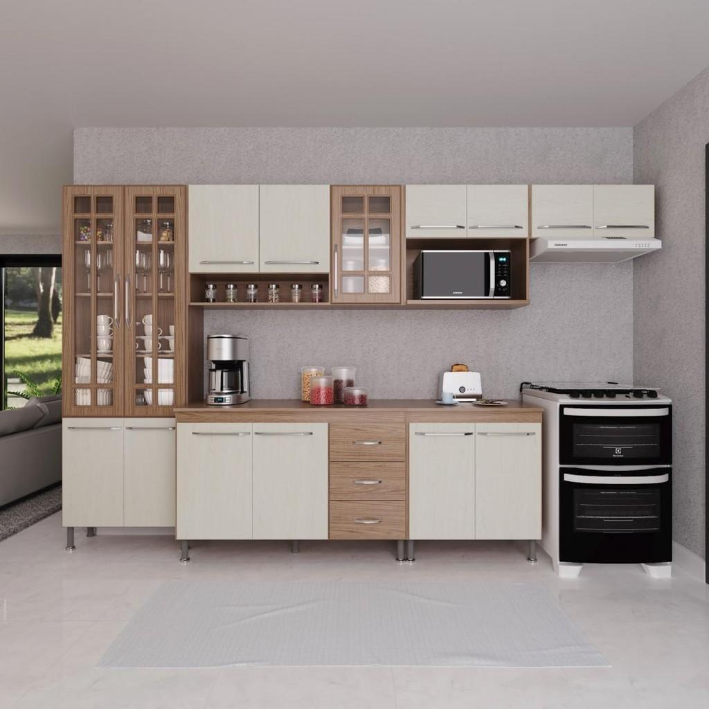 Cozinha Modulada Paris 330cm: 6 Peças e Design!