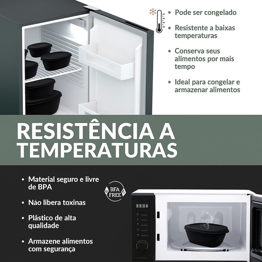 10 Potes Herméticos 1600ml: Organização Total na Cozinha