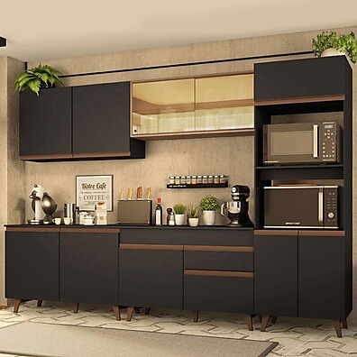 Cozinha Reims Madesa: Preto & Rustic 🤩