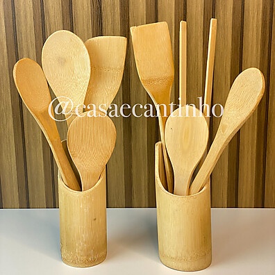 Kit Colher de Pau: Beleza Natural na Sua Cozinha!