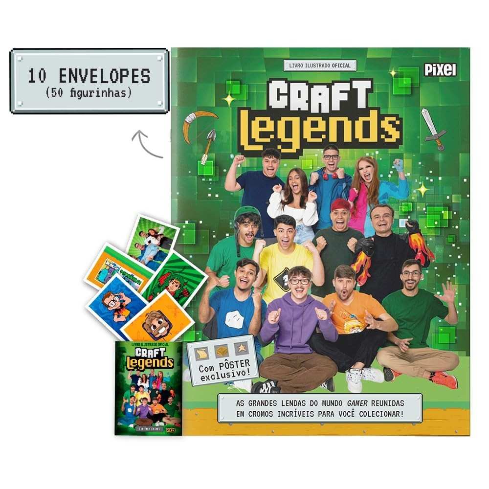 Craft Legends: Álbum + 50 Figurinhas!