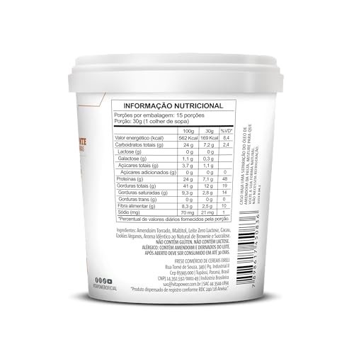 Vitapower - Pasta de Amendoim Integral - 450g - Brownie Cream