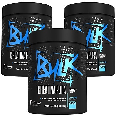 Creatina Pura Bulk Nutrition: Kit 3x300g
