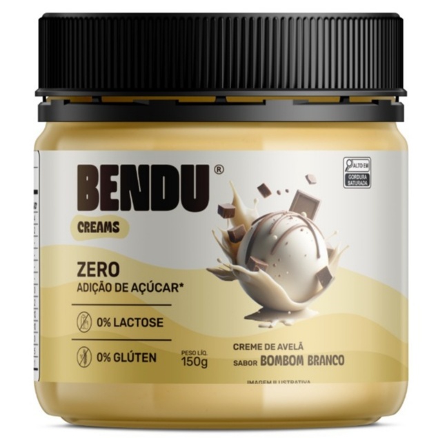 Creme de Avelã Bombom Branco Zero Açúcar, Lactose e Glúten - BENDÚ