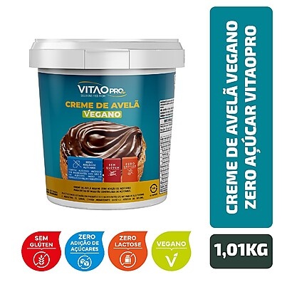 Creme de Avelã Vegano Zero Açúcar VitaoPRO: Sabor Irresistível!