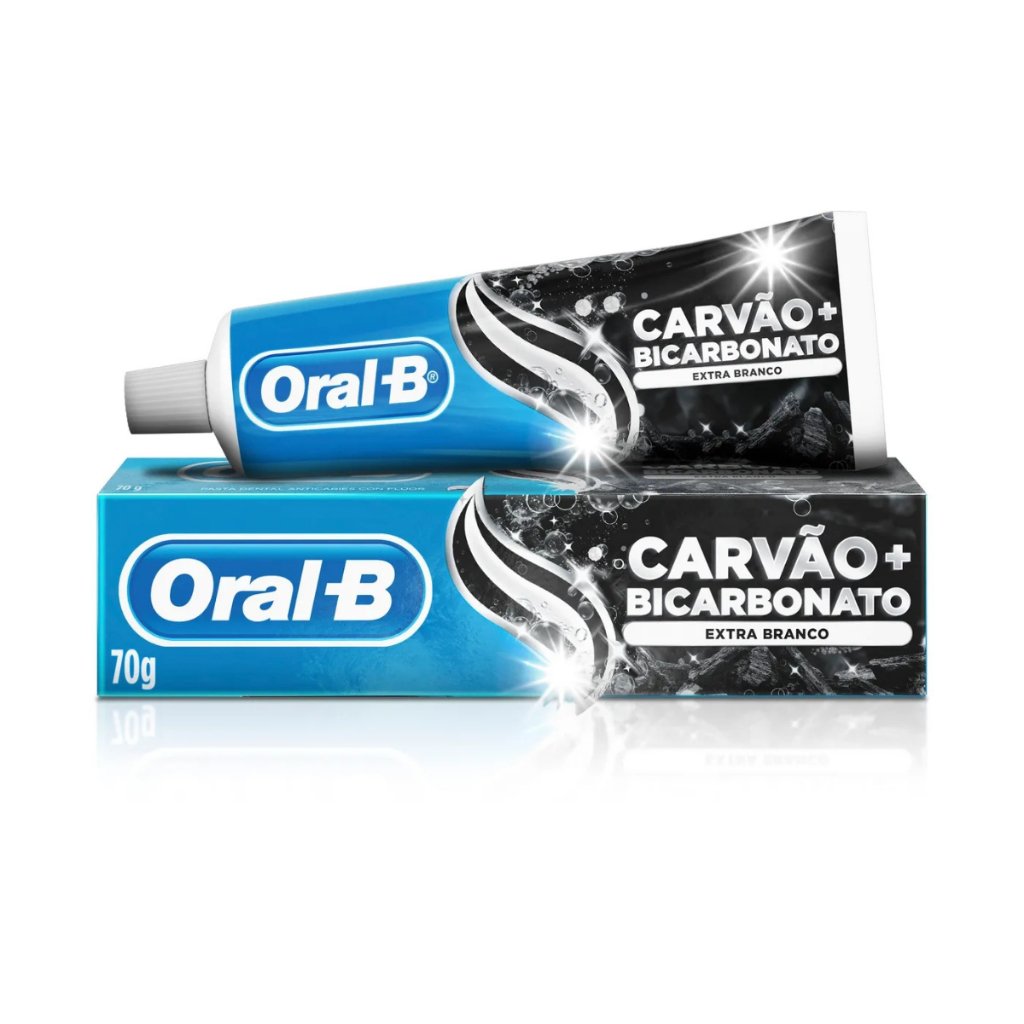 Creme Dental Oral-B Bicarbonato & Carvão: Limpeza Profunda e Sorriso Mais Branco