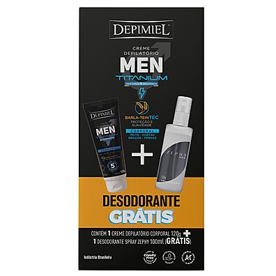 Creme Depilatório Men 120g + Desodorante Zephy 100ml