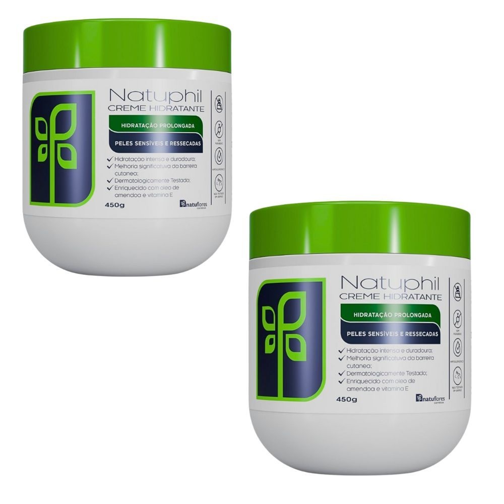 Creme Hidratante Natuphil 450g: Hidratação Intensa para Peles Secas e Sensíveis