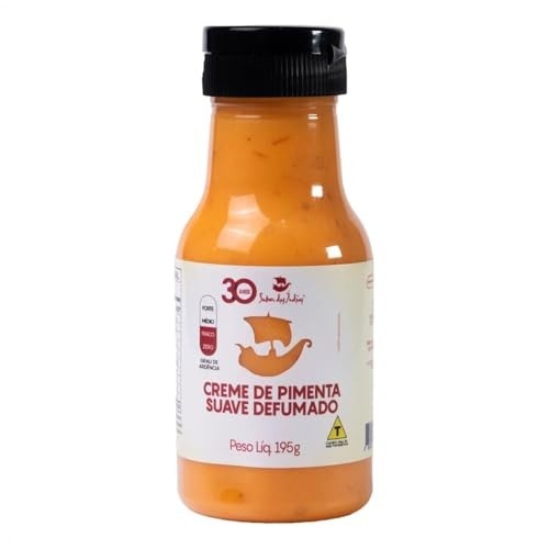 Sabor das Indias, Creme de Pimenta Suave Defumado, Molho de Pimentas, 195g, Sem Glúten,PET