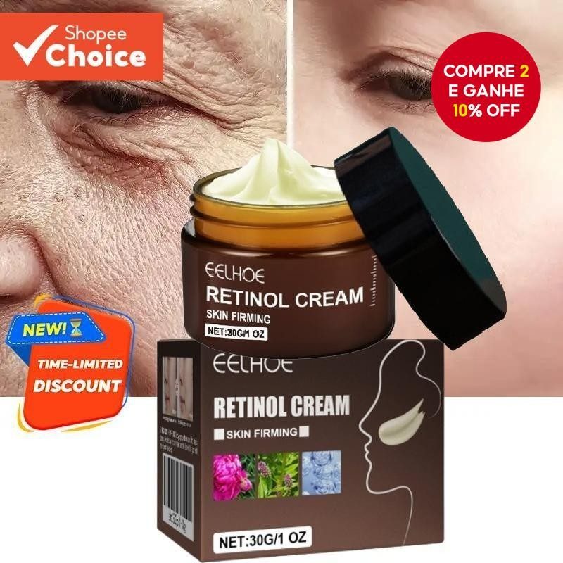 Creme Retinol Tripla Ação: Firmeza, Lifting e Iluminação para Pele Radiante