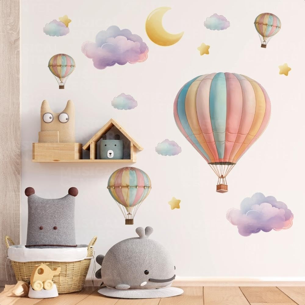 Adesivo Balão Infantil Lavável e Seguro para Decoração de Quarto - Design Criativo para Crianças