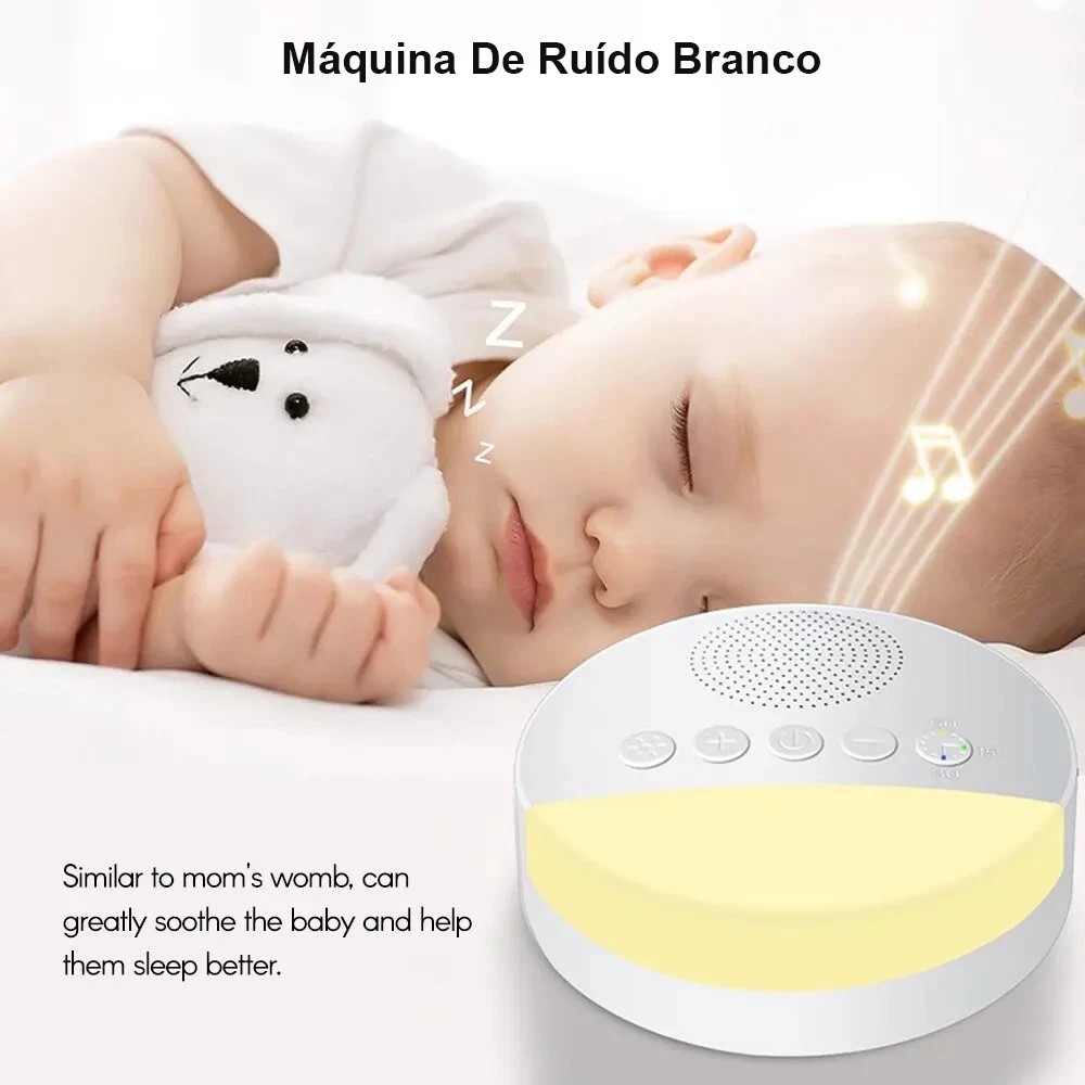 Máquina de Ruído Branco Sleep Sound: Sono Perfeito para Bebês e Crianças